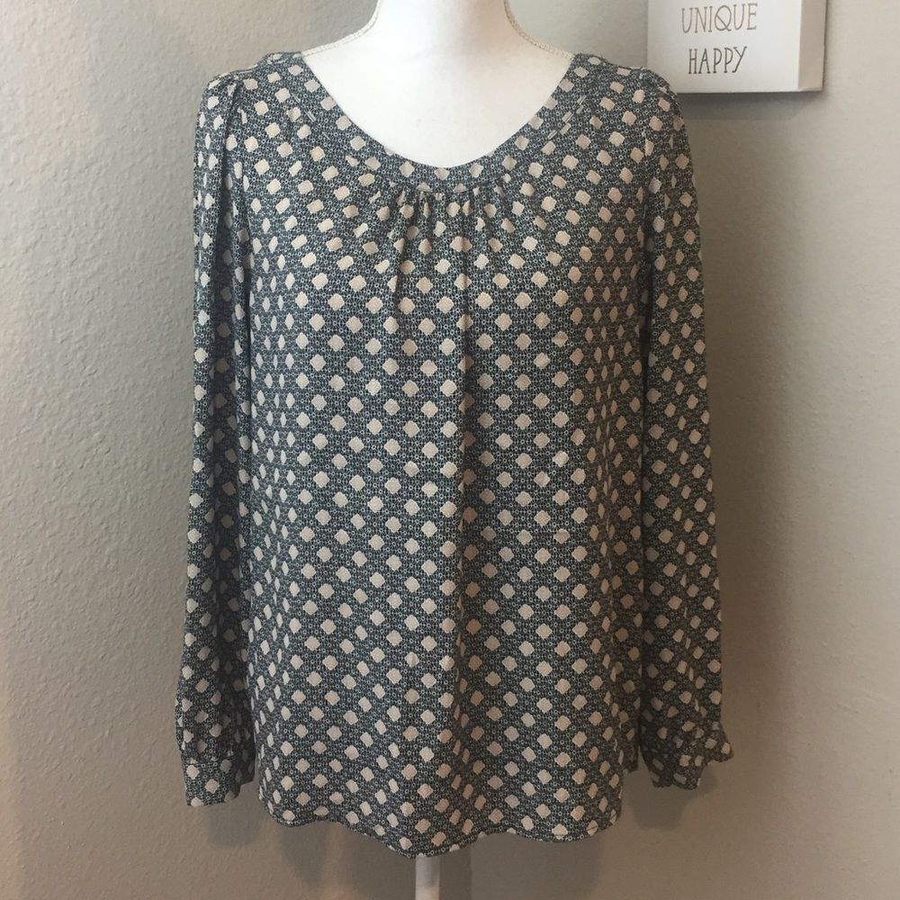 Loft Patterned Tie Back Blouse